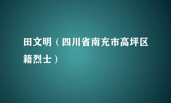 田文明(四川省南充市高坪区籍烈士)