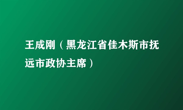 王成刚（黑龙江省佳木斯市抚远市政协主席）