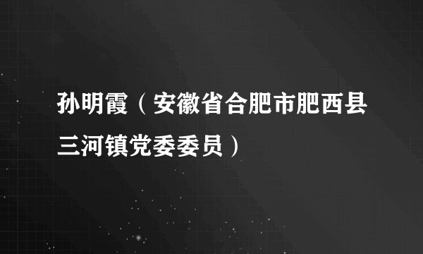 孙明霞(安徽省合肥市肥西县三河镇党委委员)