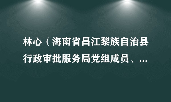 林心（海南省昌江黎族自治县行政审批服务局党组成员、副局长）