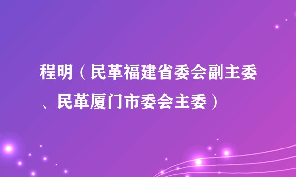 程明（民革福建省委会副主委、民革厦门市委会主委）