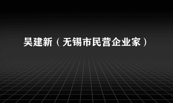 吴建新（无锡市民营企业家）