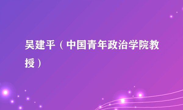 吴建平（中国青年政治学院教授）