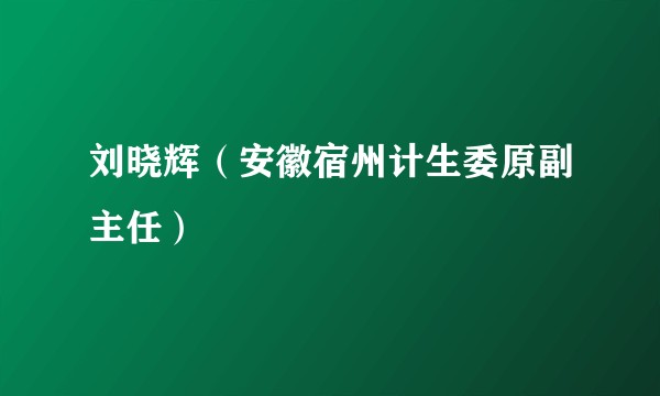 刘晓辉（安徽宿州计生委原副主任）