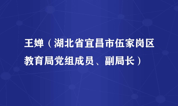 王婵（湖北省宜昌市伍家岗区教育局党组成员、副局长）