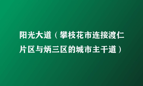 阳光大道(攀枝花市连接渡仁片区与炳三区的城市主干道)