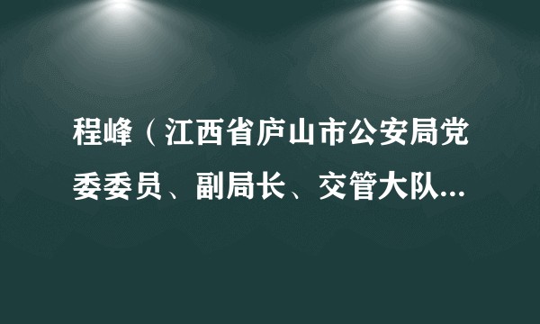 程峰(江西省庐山市公安局党委委员、副局长、交管大队大队长、二级警长)