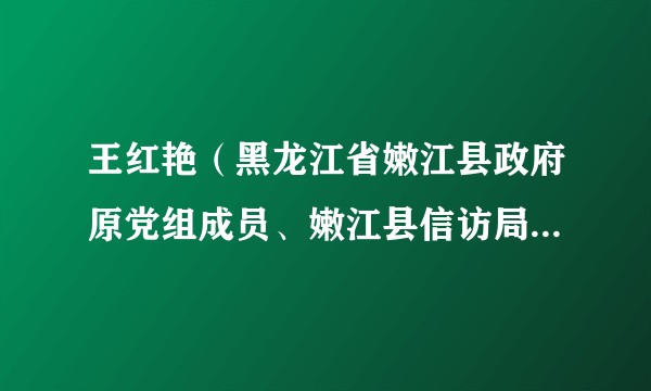 王红艳（黑龙江省嫩江县政府原党组成员、嫩江县信访局原局长）