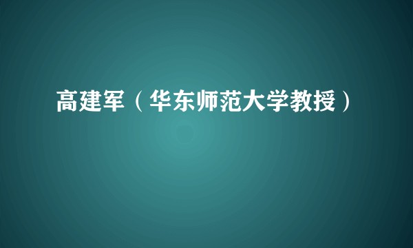 高建军（华东师范大学教授）