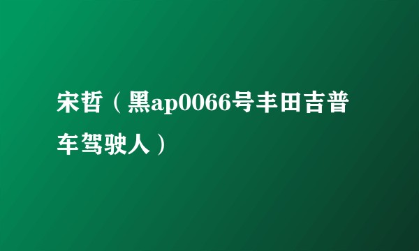 宋哲（黑ap0066号丰田吉普车驾驶人）