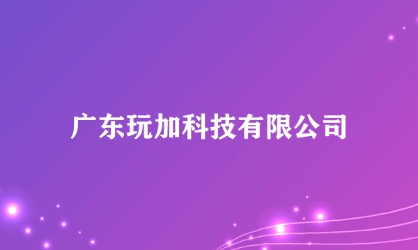 广东玩加科技有限公司