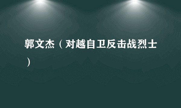 郭文杰（对越自卫反击战烈士）
