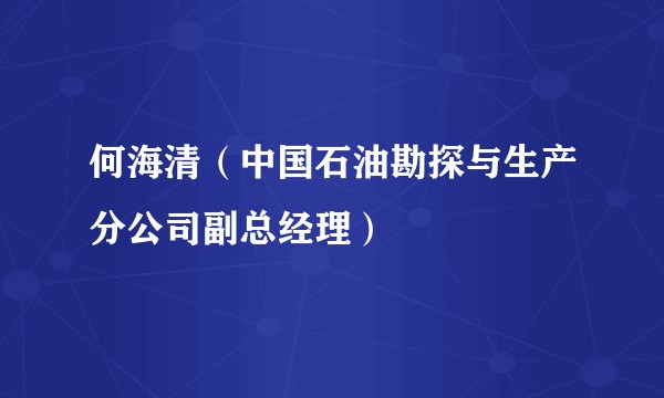何海清（中国石油勘探与生产分公司副总经理）