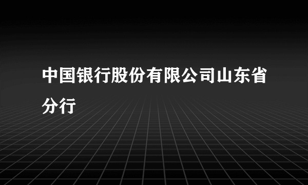 中国银行股份有限公司山东省分行