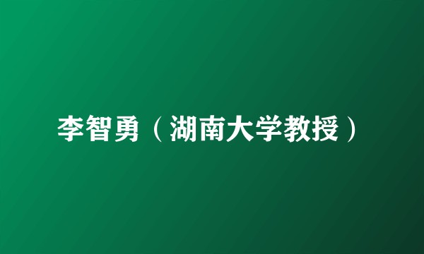 李智勇（湖南大学教授）