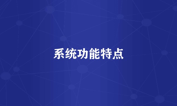 系统功能特点