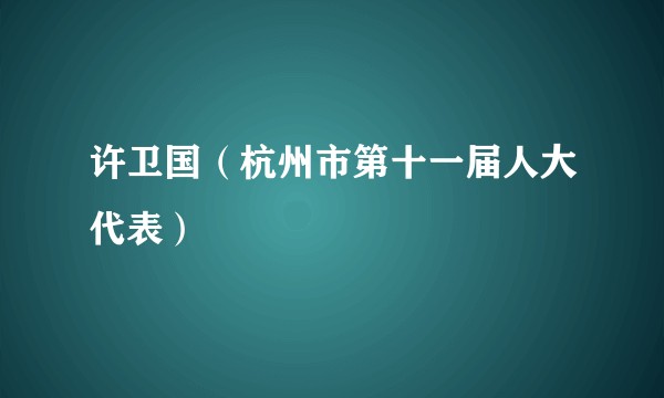 许卫国（杭州市第十一届人大代表）