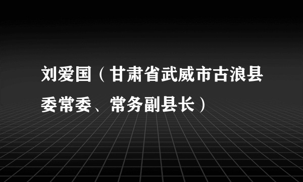 刘爱国（甘肃省武威市古浪县委常委、常务副县长）