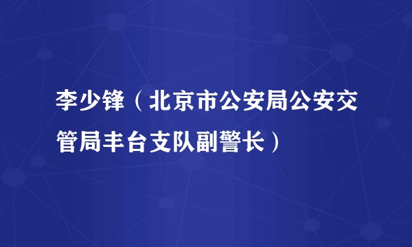 李少锋（北京市公安局公安交管局丰台支队副警长）