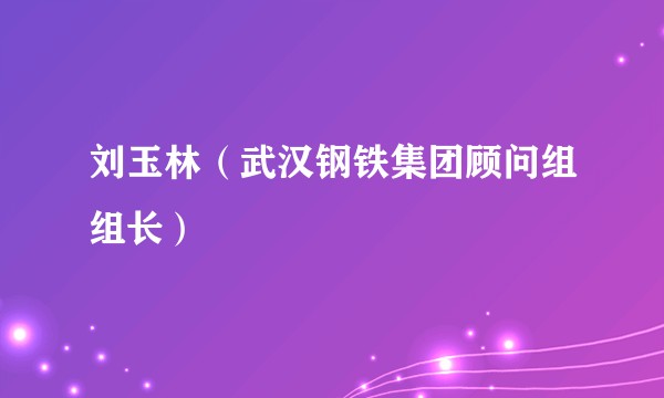刘玉林(武汉钢铁集团顾问组组长)
