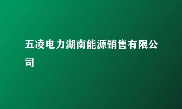五凌电力湖南能源销售有限公司