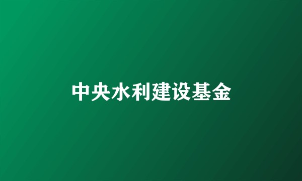中央水利建设基金