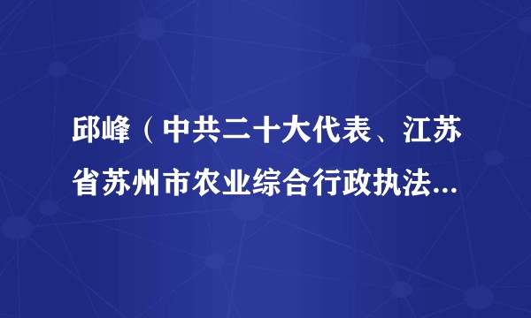 邱峰(中共二十大代表、江苏省苏州市农业综合行政执法支队支队长)