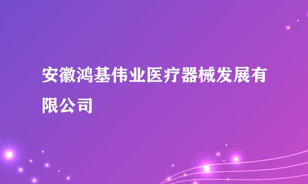 安徽鸿基伟业医疗器械发展有限公司