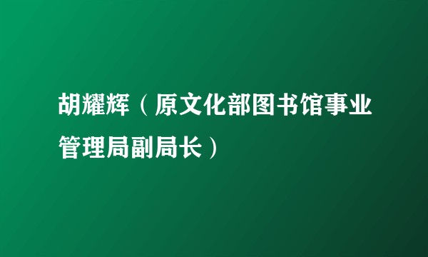 胡耀辉（原文化部图书馆事业管理局副局长）