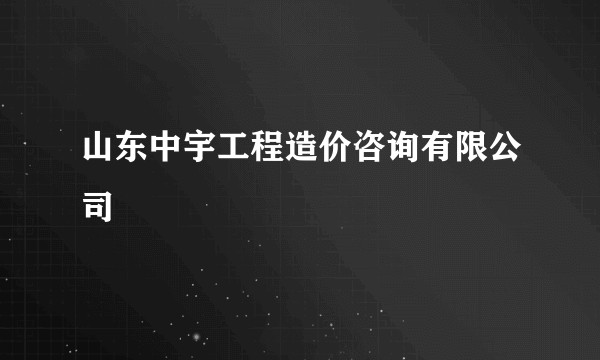 山东中宇工程造价咨询有限公司