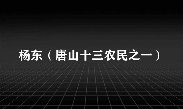 杨东（唐山十三农民之一）