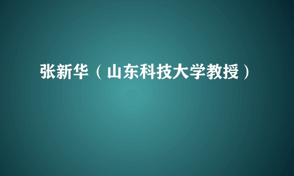 张新华(山东科技大学教授)