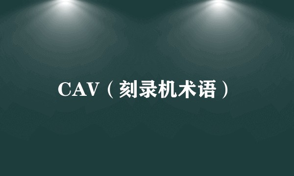 CAV（刻录机术语）
