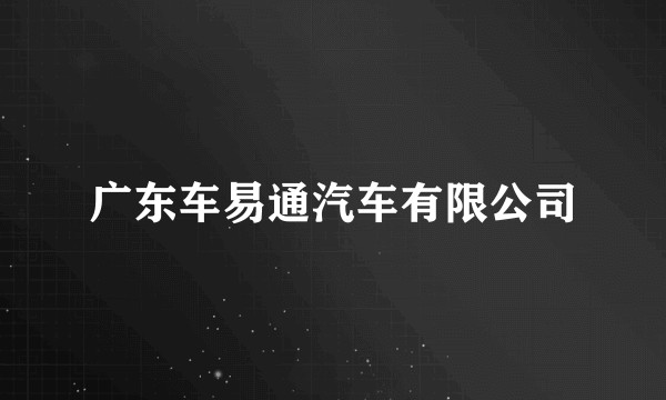 广东车易通汽车有限公司