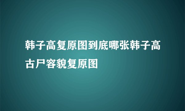 韩子高复原图到底哪张韩子高古尸容貌复原图