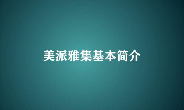 美派雅集基本简介