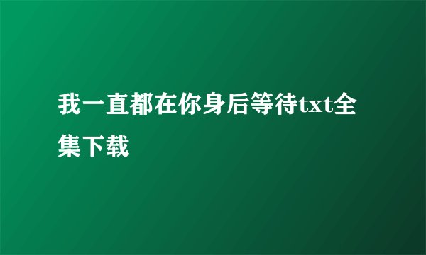 我一直都在你身后等待txt全集下载