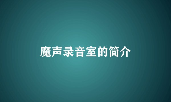 魔声录音室的简介