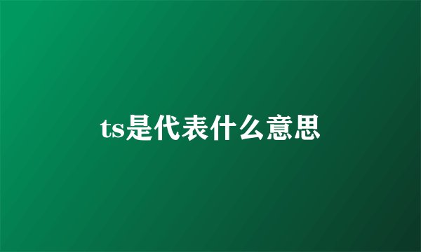 ts是代表什么意思