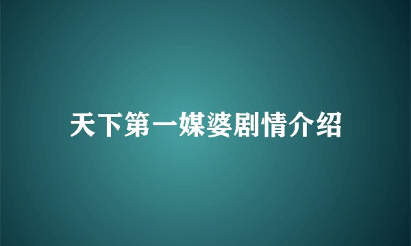 天下第一媒婆剧情介绍