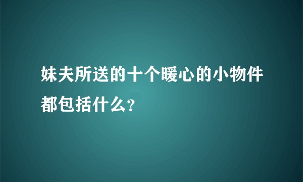 妹夫所送的十个暖心的小物件都包括什么？