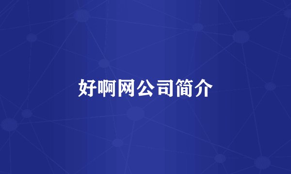 好啊网公司简介