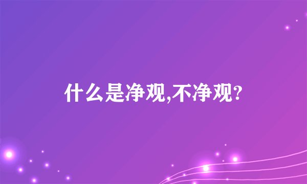 什么是净观,不净观?