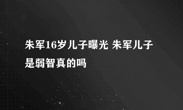 朱军16岁儿子曝光 朱军儿子是弱智真的吗