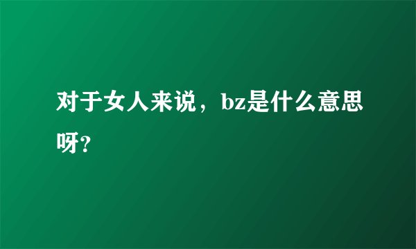 对于女人来说，bz是什么意思呀？