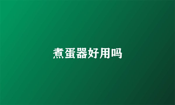 煮蛋器好用吗