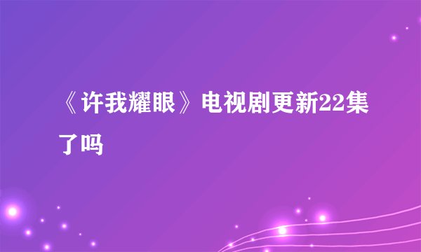 《许我耀眼》电视剧更新22集了吗