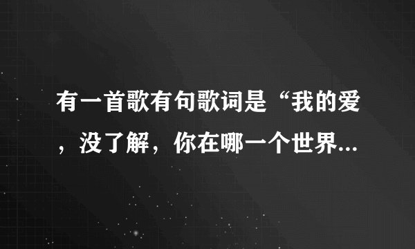 有一首歌有句歌词是“我的爱，没了解，你在哪一个世界”，歌名是什么？