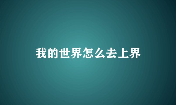 我的世界怎么去上界