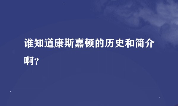 谁知道康斯嘉顿的历史和简介啊？